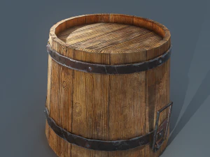 Wooden bucket 3D Model