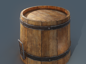 Wooden bucket 3D Model