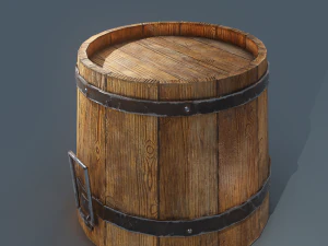 Wooden bucket 3D Model