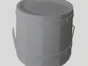 Wooden bucket 3D Model