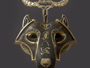viking wolf pendant 3D Model
