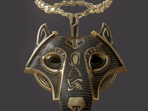 viking wolf pendant 3D Model