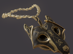 viking wolf pendant Modèle 3D