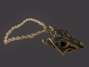 viking wolf pendant Modèle 3D