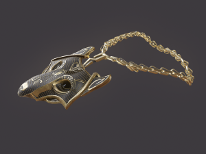 viking wolf pendant Modèle 3D
