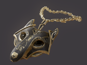 viking wolf pendant Modèle 3D