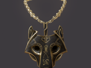 viking wolf pendant Modèle 3D