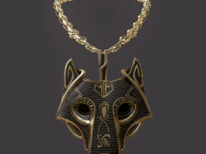 viking wolf pendant 3D Model