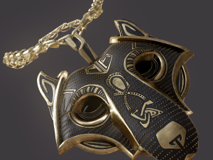 viking wolf pendant Modèle 3D