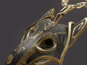 viking wolf pendant Modèle 3D