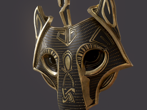 viking wolf pendant Modèle 3D