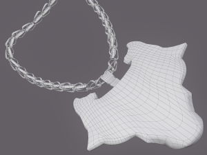 viking wolf pendant Modèle 3D