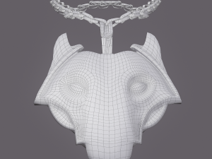 viking wolf pendant Modèle 3D