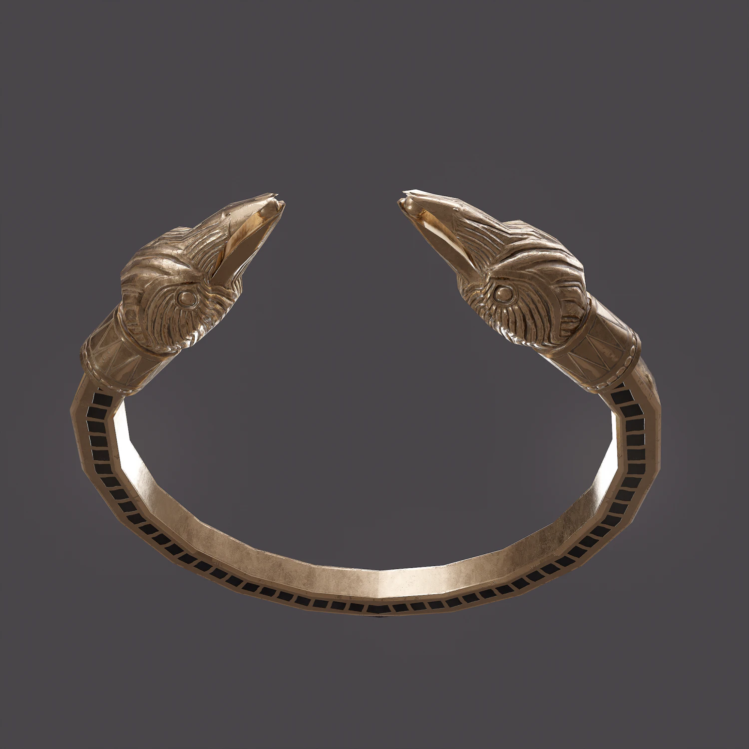 Golden eagle bracelet 3D Model .c4d .max .obj .3ds .fbx .stl .blend