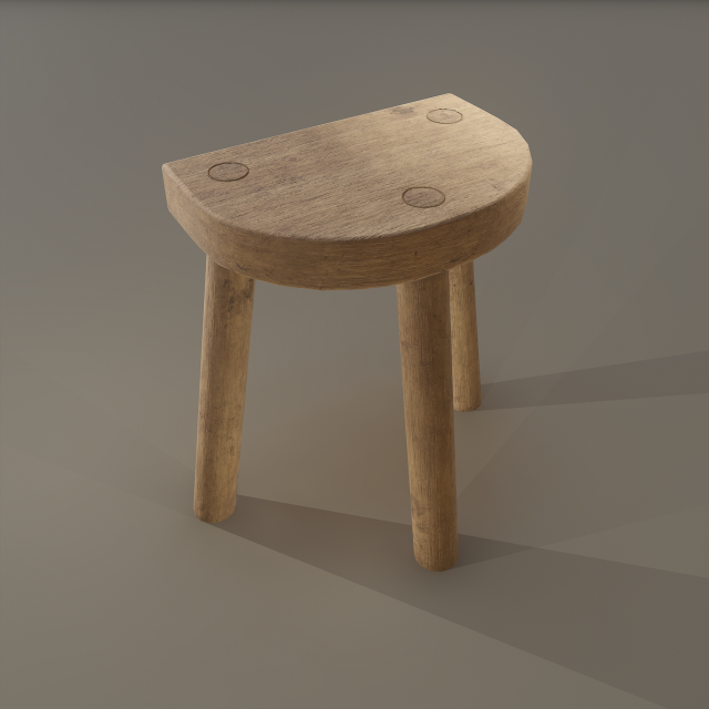 3 legged stool 3Dモデル .c4d .max .obj .3ds .fbx .stl .blend 