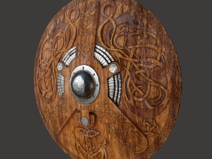 Viking serpent shield Model 3D