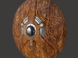 Escudo de serpente viking Modelo 3D