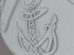 Viking serpent shield 3D Model