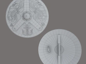 Viking serpent shield 3D Model