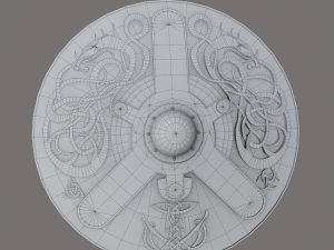 Viking serpent shield 3D Model