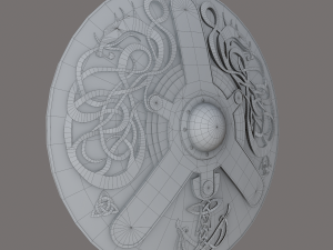 Viking serpent shield 3D Model