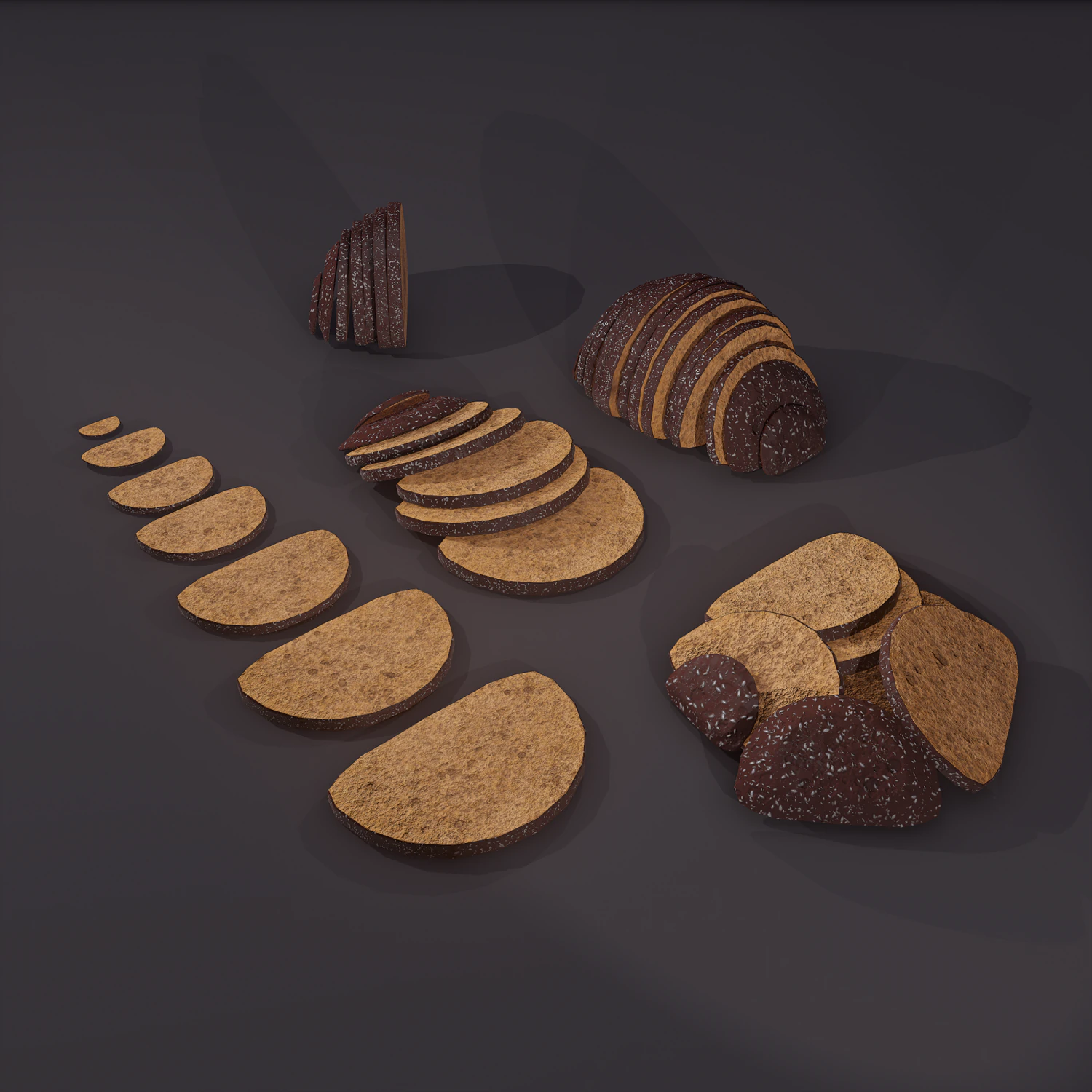 P&atilde;o de centeio medieval Modelo 3D .c4d .max .obj .3ds .fbx .stl .blend 