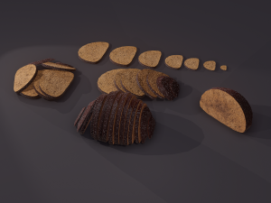 Medieval rye bread Modelo 3D