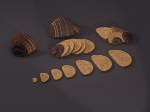 Medieval rye bread Modelo 3D
