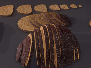 Medieval rye bread Modelo 3D