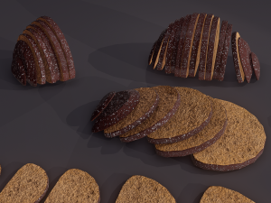 Medieval rye bread Modelo 3D