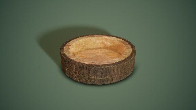 Bark bowl short 3D Model .c4d .max .obj .3ds .fbx .stl .blend 