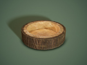 Bark bowl short 3D Model