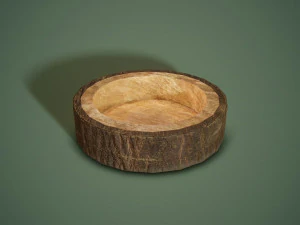 Bark bowl short 3D Model