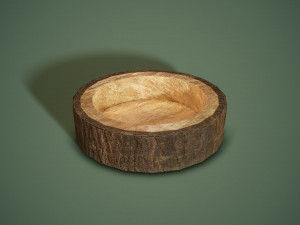 Bark bowl short 3D Model