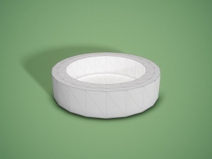 Bark bowl short 3D Model