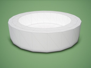 Bark bowl short 3D Model
