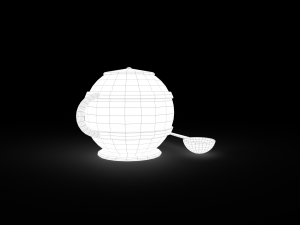 Medieval tavern soup pot and spoon Modelo 3D