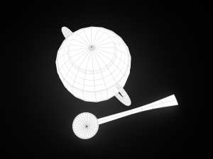 Medieval tavern soup pot and spoon Modelo 3D