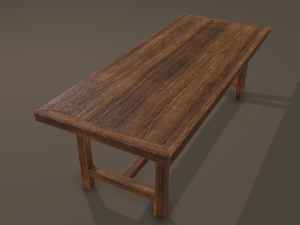 Long wood table Modelo 3D