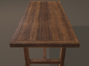 Long wood table Modello 3D