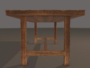 Long wood table Modello 3D