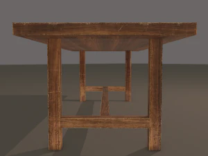 Long wood table 3D Model