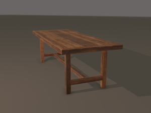 Long wood table Modello 3D