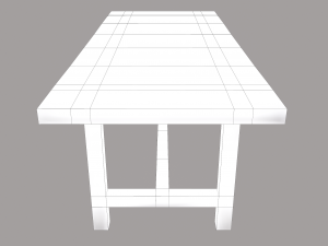 Long wood table Modello 3D