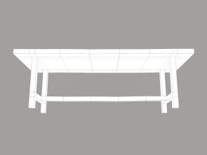 Long wood table Modello 3D