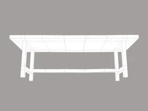 Long wood table 3D Model