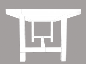Long wood table Modello 3D