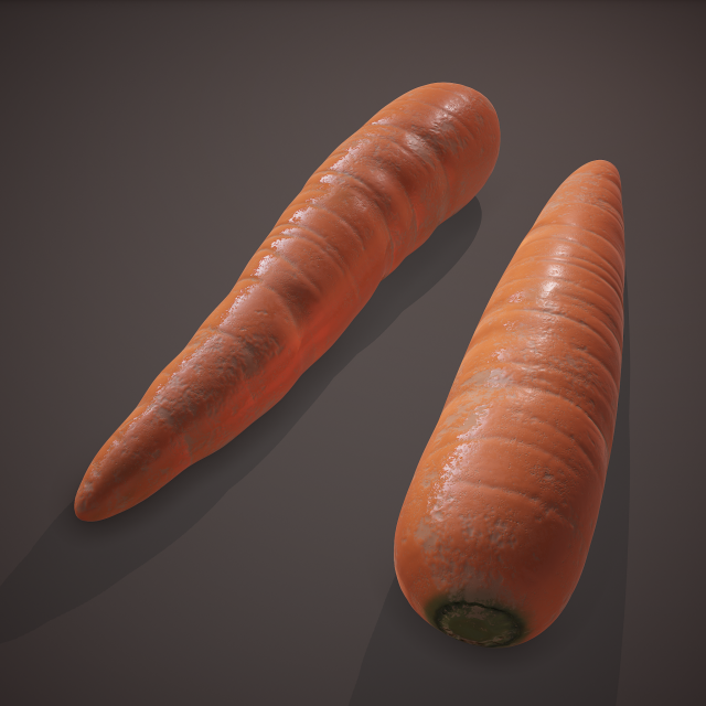 Carrots 3D Модель .c4d .max .obj .3ds .fbx .stl .blend 