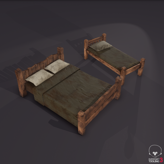 medieval beds 3Dモデル .c4d .max .obj .3ds .fbx .stl .blend 