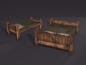 medieval beds 3Dモデル